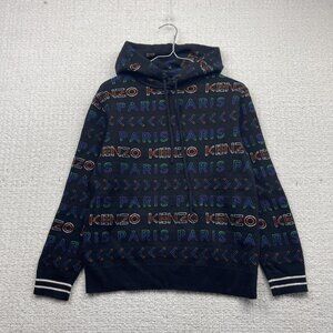 Kenzo Paris Wool Blend Hoodie Sweatshirt Pullover Men’s Logo Spell out Read
